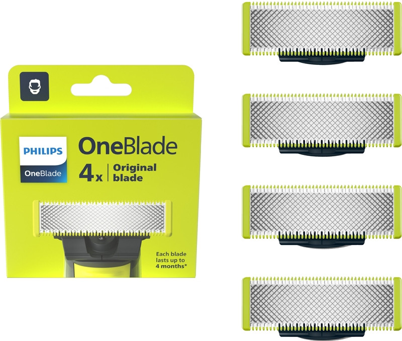 Сменные лезвия Philips OneBlade QP240/50 4 шт. насадка для бритья лица ...