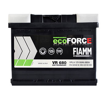 Автомобільний акумулятор FIAMM Ecoforce AGM 60Аh 680А R+ 7906199