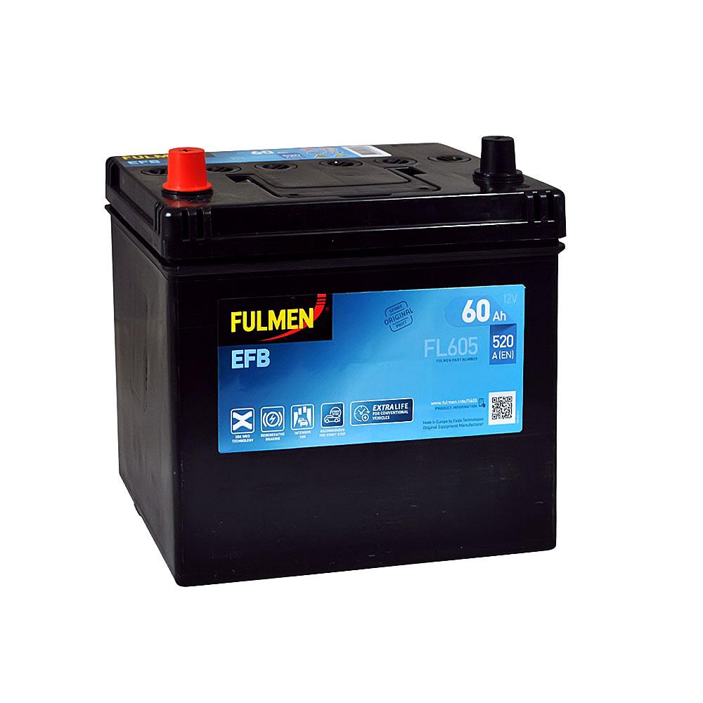 Автомобільний акумулятор FULMEN (FL605) Start-Stop EFB Asia (D23) 60Ah 520A L+, фото 1