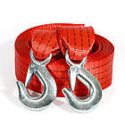 Трос буксирувальний МТ 305 (3т, довж. 5м,185 крюк, шир.6см червоний), фото 3