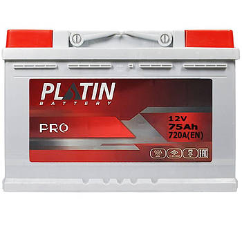 Автомобільний акумулятор PLATIN Pro MF 75Ah 720A R+ 5752200/5702554 MF