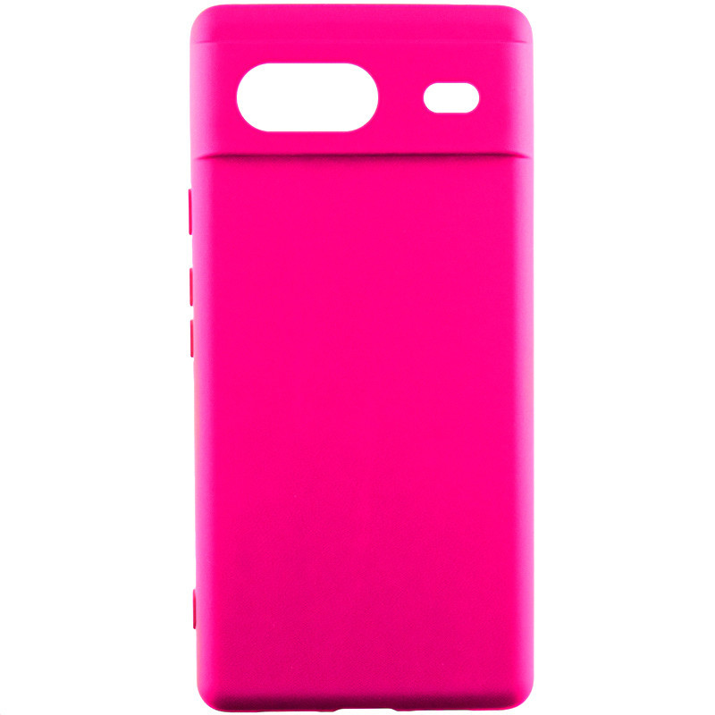 Чохол Silicone Cover Lakshmi Full Camera (AAA) для Google Pixel 8a | Мікрофібра Рожевий / Barbie pink, фото 1