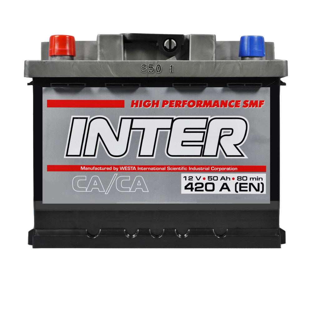 Автомобільний акумулятор INTER high performance 50Ah 420A L+ (L1B)