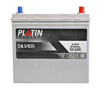 Автомобільний акумулятор PLATIN Silver Asia SMF 55Ah 520A R+ 5502394/5502419 kalin