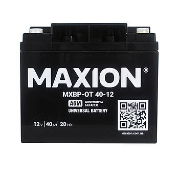 Акумулятор промисловий MAXION MXBP-OT 40-12 (12V, 40Ah, -/+)