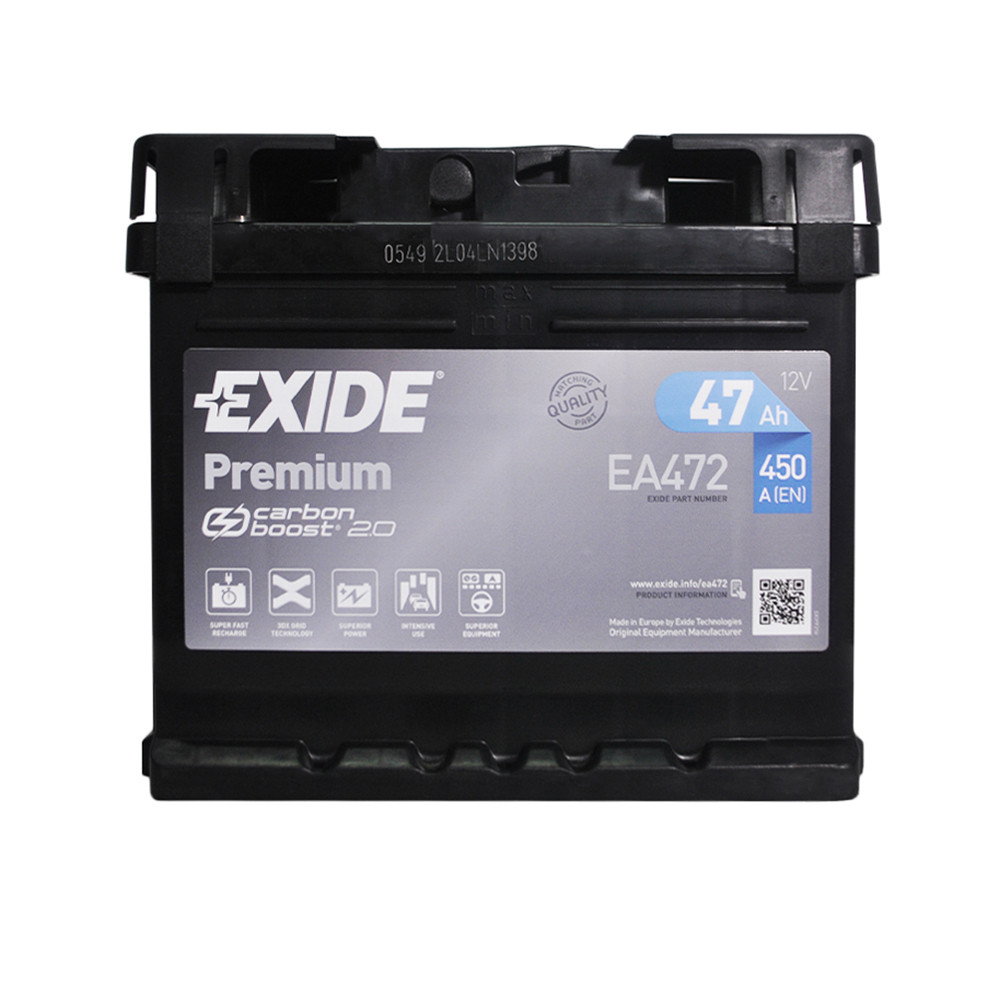 Автомобільний акумулятор EXIDE Premium (EA472) 47Аh 450Ah R+ h=175, фото 1