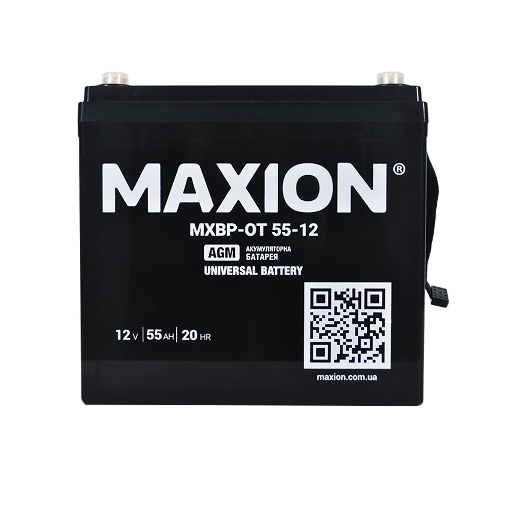 Акумулятор промисловий MAXION MXBP-OT 55-12 (12V, 55Ah, +/-), фото 1