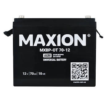 Акумулятор промисловий MAXION MXBP-OT 70-12 (12V, 70Ah, +/-)