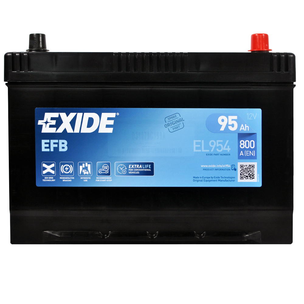 Автомобільний акумулятор EXIDE Start-Stop EFB Asia (EL954) 95Аh 800A R+ (D31)