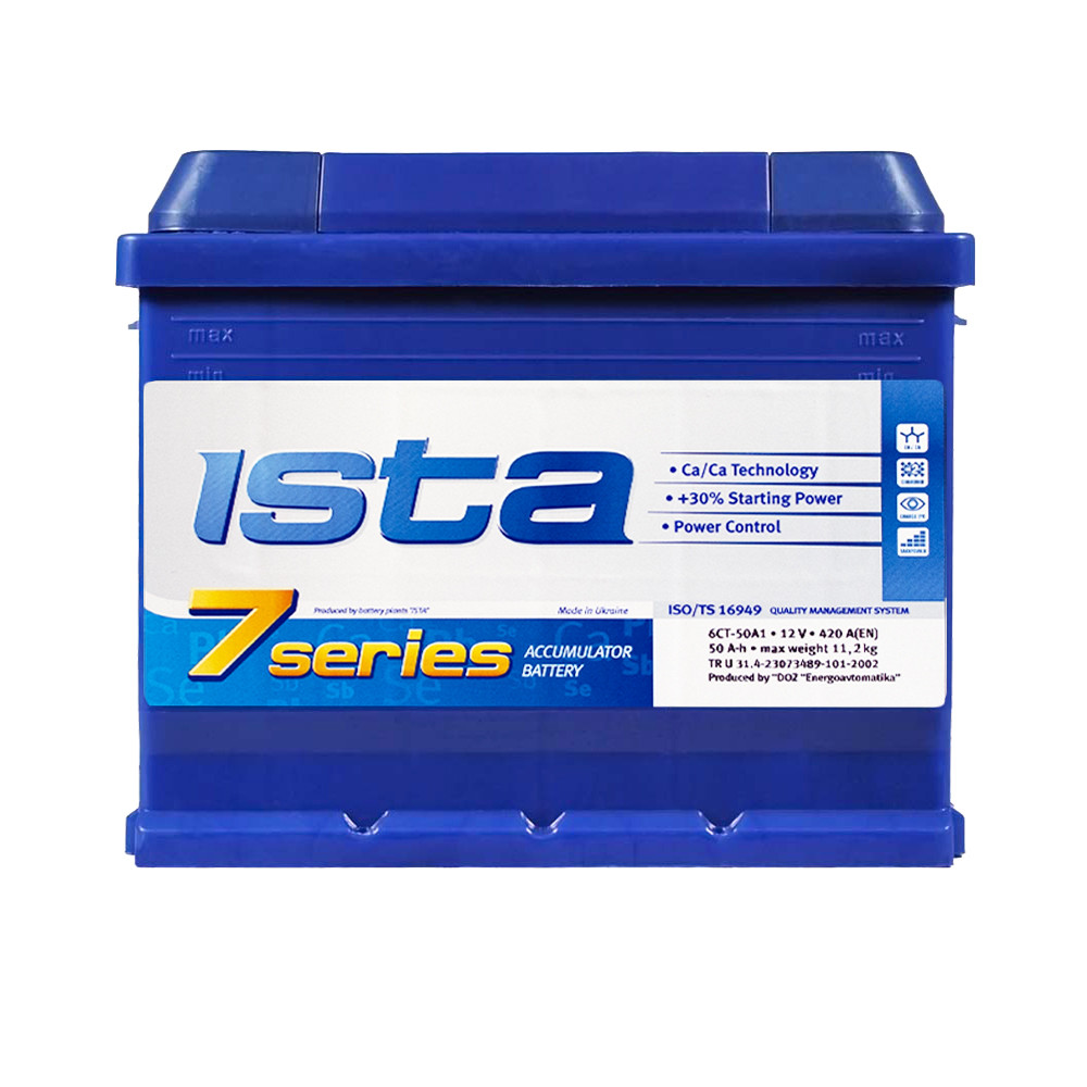 Автомобільний акумулятор ISTA 7 Series 50Ah 420A L+ (L1)