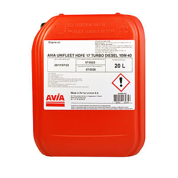AVIA Unifleet HDFE17 Turbo Diesel 10W40 20 л