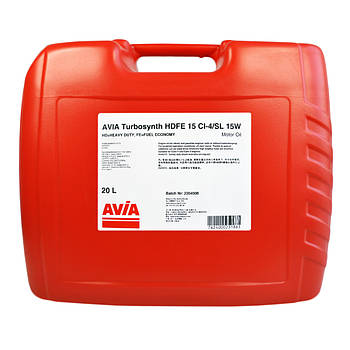 AVIA TURBOSYNTH HDFE 15  15W40 CI-4/SL 20л