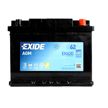 Автомобільний акумулятор EXIDE Start-Stop AGM  (EK620)  62Аh 680A R+