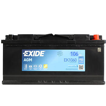 Автомобільний акумулятор EXIDE Start-Stop AGM (EK1060) 106Аh 950A R+ (L6)