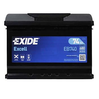 Автомобільний акумулятор EXIDE Excell 74Аh 680Ah R+ EB740