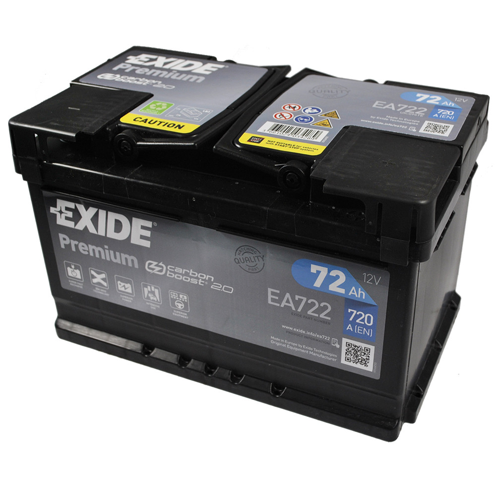 Автомобільний акумулятор EXIDE Premium 72Аh 720Ah R+ EA722
