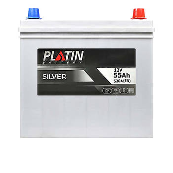 Автомобільний акумулятор PLATIN Silver Asia SMF 55Ah 520A R+ 5502419