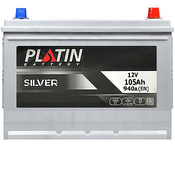 Автомобільний акумулятор PLATIN Silver Asia SMF 105Ah 940A R+ 60022755
