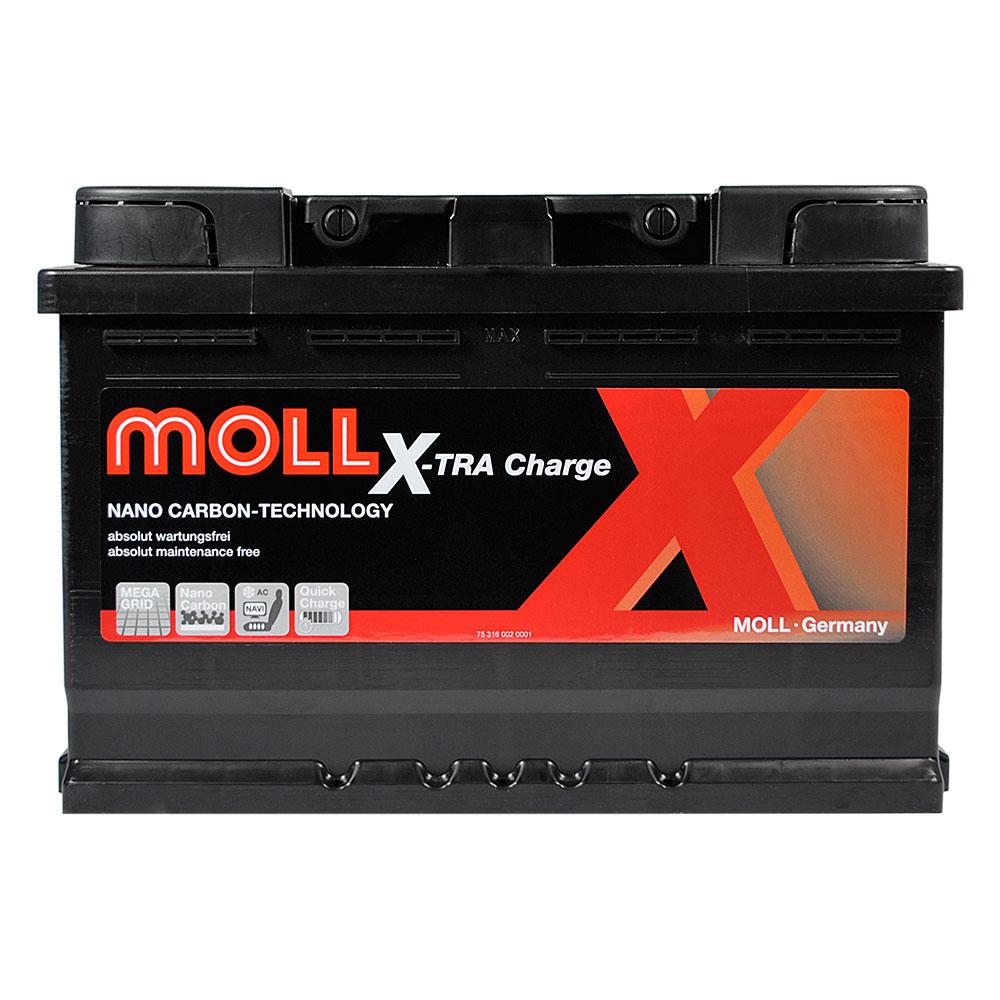 Автомобільний акумулятор MOLL X-Tra Charge 75Ah 720A R+ 84075