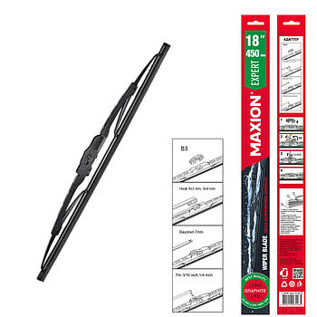 Щітка склоочисника каркасна MAXION Expert 18”/ 450мм з адаптером