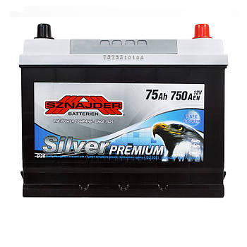 Автомобільний акумулятор SZNAJDER Silver Premium Asia 75Ah 750A R+ (D26) (575 50)