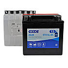 Мото акумулятор EXIDE AGM ETX 14L-BS 12V 12Ah 200А R+ ETX14L-BS, фото 3