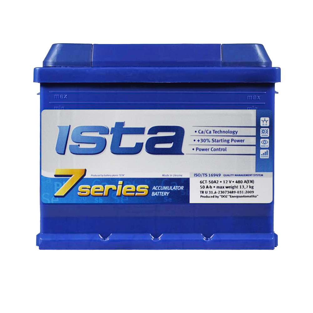 Автомобільний акумулятор ISTA 7 Series 50Ah 480A R+ 5506004209
