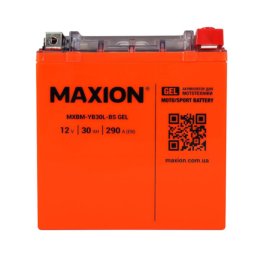 Мото акумулятор MAXION 24MXBM-YB30L-BS GEL (12V, 30Ah, 290A, -/+)