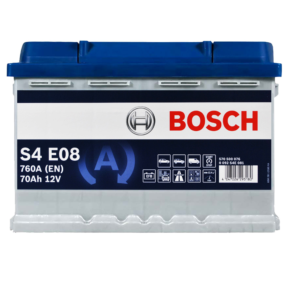 Автомобільний акумулятор BOSCH EFB 70Ah 760A R+ 0092S4E081