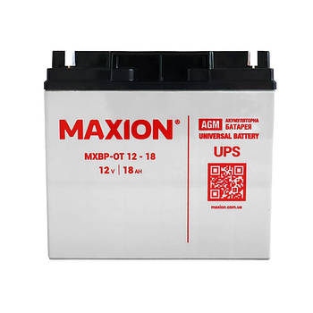 Акумулятор промисловий MAXION MXBP-OT 18-12 (12V, 18Ah, -/+)