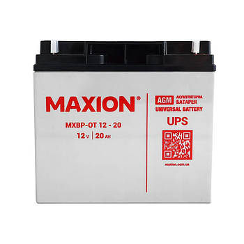 Акумулятор промисловий MAXION MXBP-OT 20-12 (12V, 20Ah, -/+)