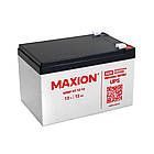 Акумулятор промисловий MAXION MXBP-OT 12-12 (12V, 12Ah, +/-), фото 3