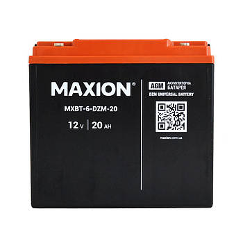 Акумулятор тяговий MAXION MXBT-6-DZM-20 (12V, 20Ah, -/+)