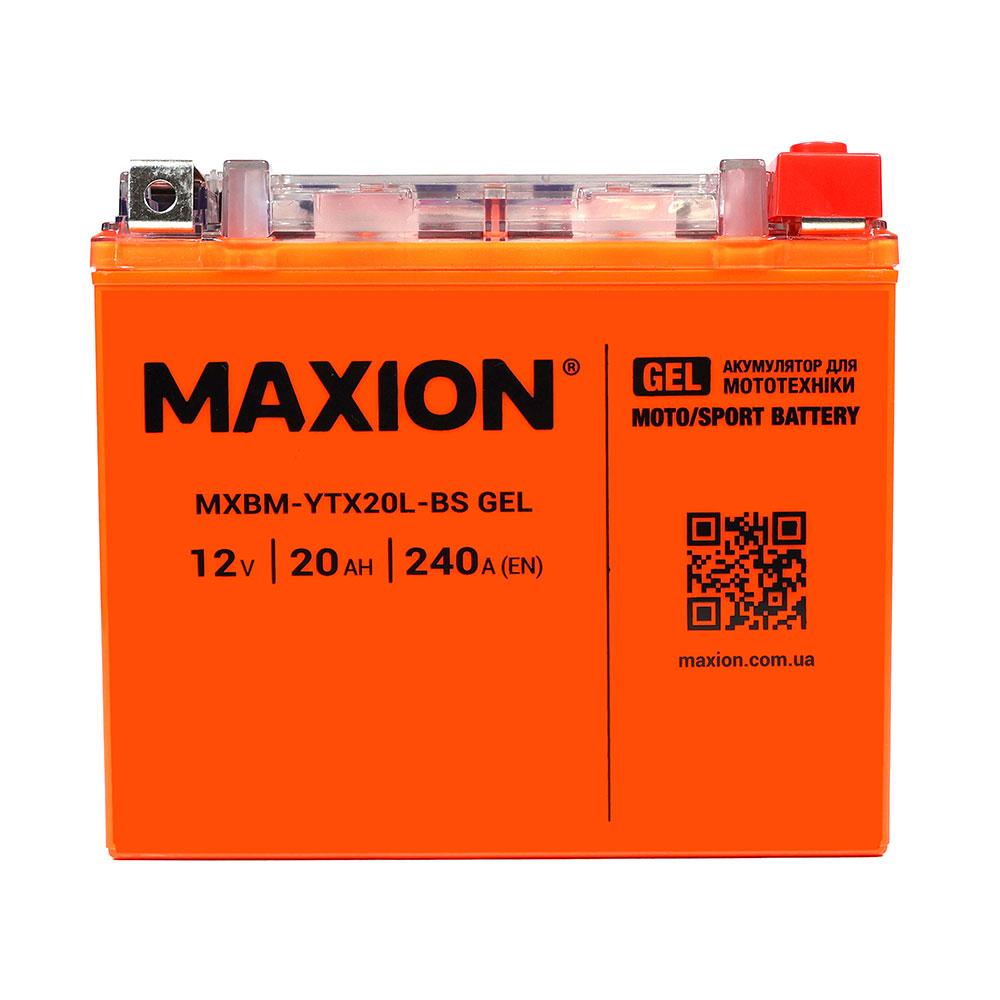 Мото акумулятор MAXION GEL 24MXBM-YTX20L-BS 12V 20Ah 240A R+ MXBM-YTX20L-BS GEL, фото 1