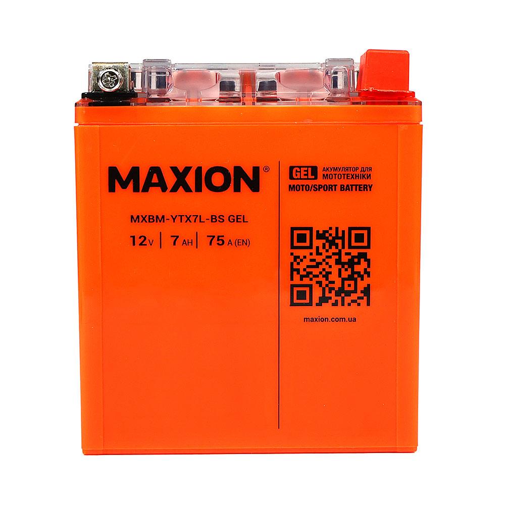 Мото акумулятор MAXION GEL 24MXBM-YTX7L-BS 12V 7Ah 75A R+ MXBM-YTX7L-BS GEL, фото 1