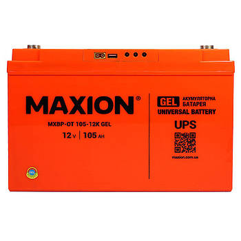 Акумулятор промисловий MAXION MXBP-OT 105-12K GEL (12V, 105Ah, +/-)