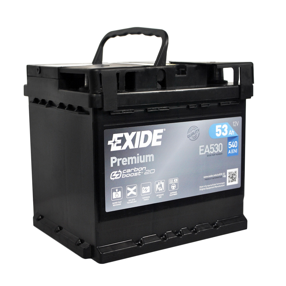 Автомобільний акумулятор EXIDE Premium (EA530) 53Аh 540Ah R+
