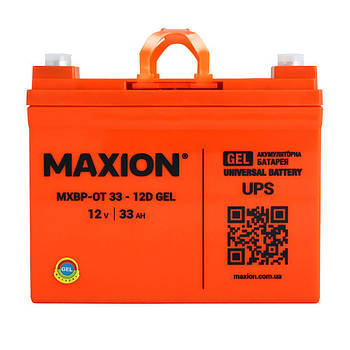 Акумулятор промисловий MAXION MXBP-OT 33-12D GEL (12V, 33Ah, -/+)