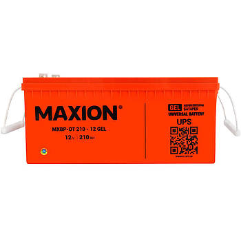 Акумулятор промисловий MAXION MXBP-OT 210-12 GEL (12V, 210Ah, -/+)