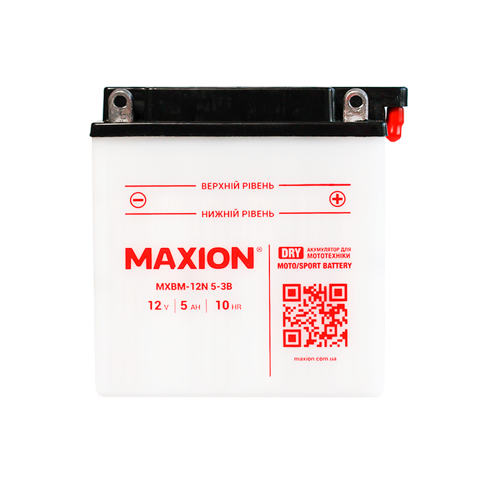 Мото акумулятор MAXION MXBM-12N5-3B 12V 5Ah 45A R+ MXBM-12N5-3B, фото 1