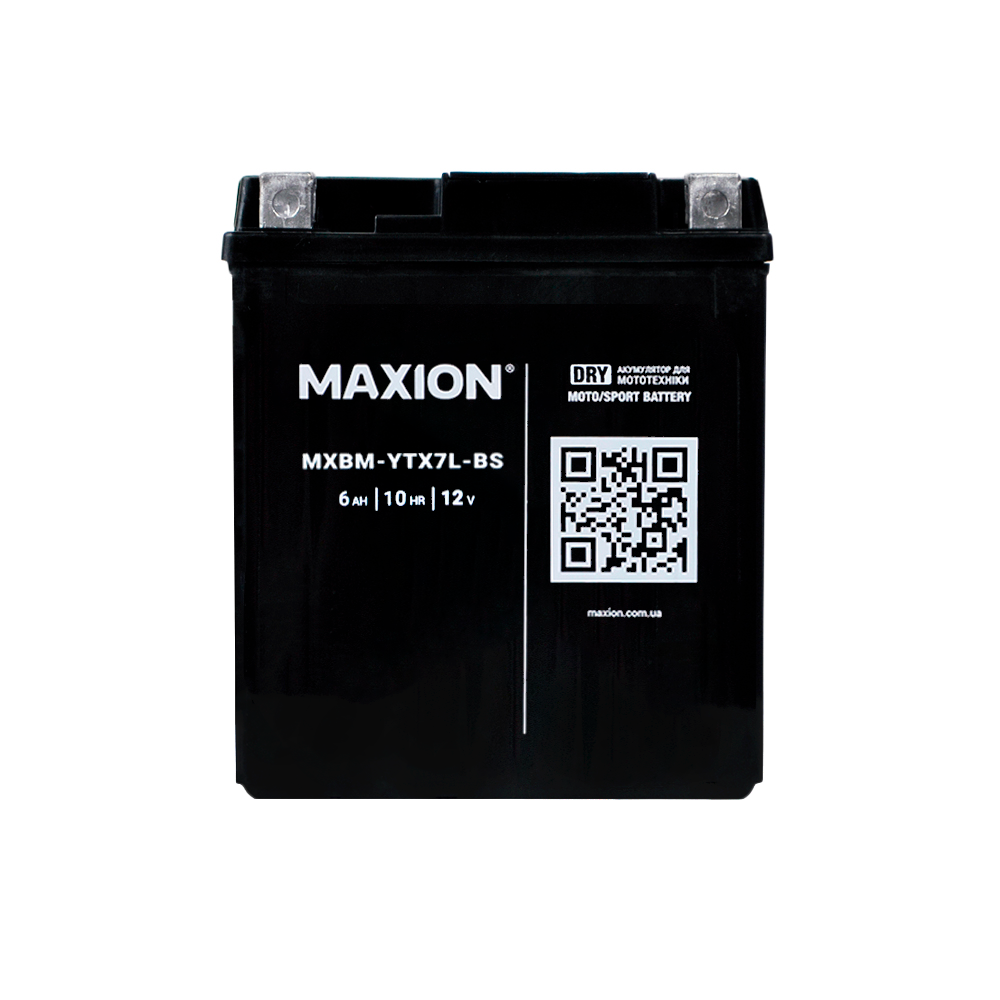 Мото акумулятор MAXION AGM MXBM-YTX7L-BS 12V 7Ah 85A R+ MXBM-YTX7L-BS, фото 1
