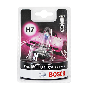 Лампа галогенна Bosch GigaLight +150 H7 12V 55W PX26d  (блістер 1 шт.) 1987301137