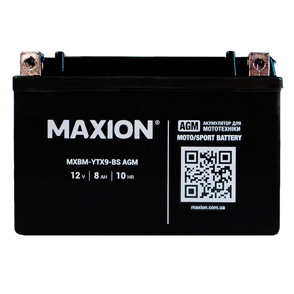 Мото акумулятор MAXION AGM MXBM-YTX9-BS 12V 9Ah 120A L+ MXBM-YTX9-BS, фото 1