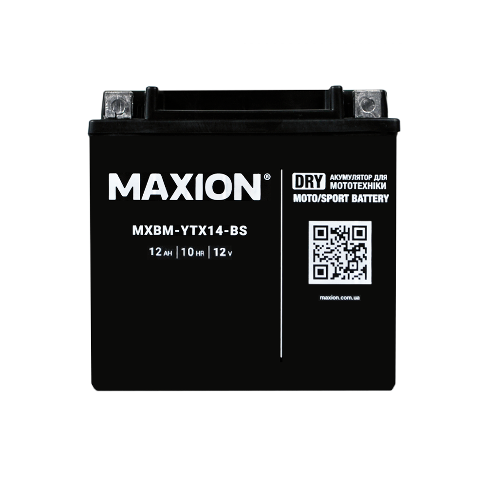 Мото акумулятор MAXION AGM MXBM-YTX14-BS 12V 12Ah 160A L+ MXBM-YTX14-BS, фото 1