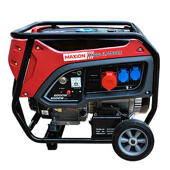 Генератор двопаливний газ та бензин  MAXION MXGG-JLP7500E 6,5 кВт ручний + електро старт