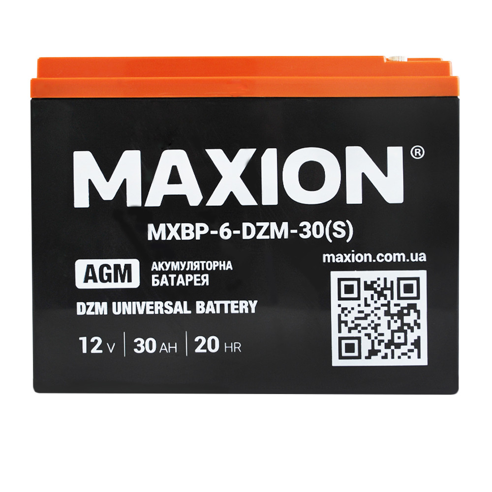 Акумулятор тяговий MAXION MXBT-6-DZM-30S (12V, 30Ah, +/-)
