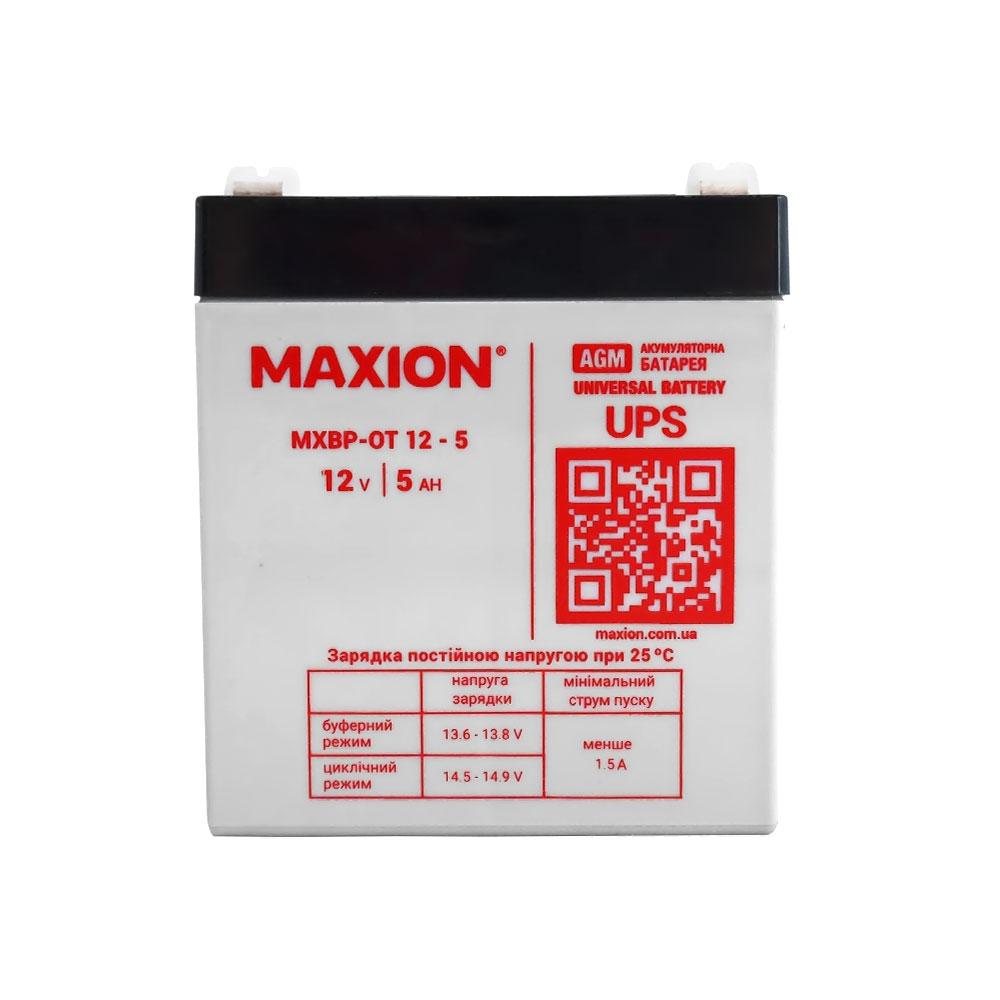 Акумулятор промисловий MAXION MXBP-OT 5-12 (12V, 5Ah, +/-), фото 1