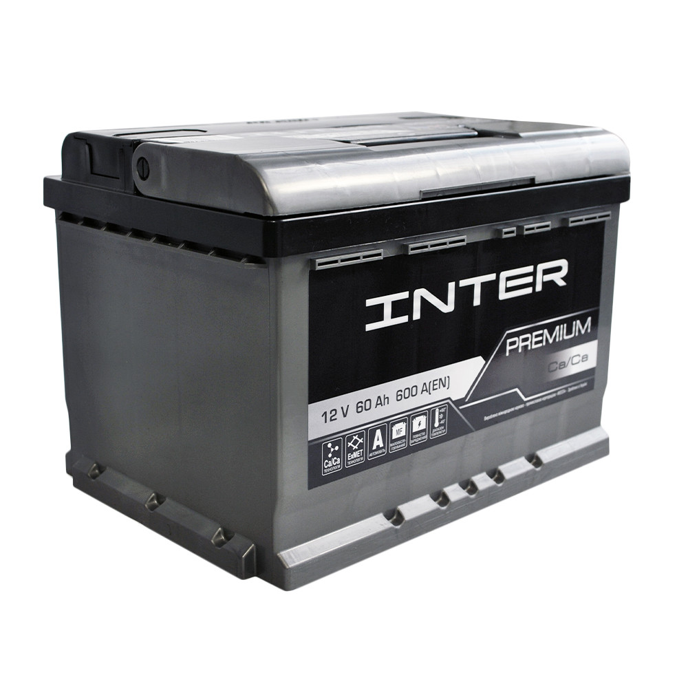 Автомобільний акумулятор INTER Premium 60Ah 600A R+ 4820219073680