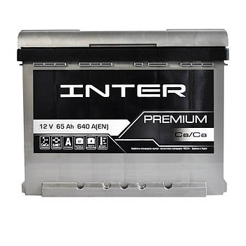 Автомобільний аккумулятор INTER Premium 65Ah 640A L+ 4820219073710