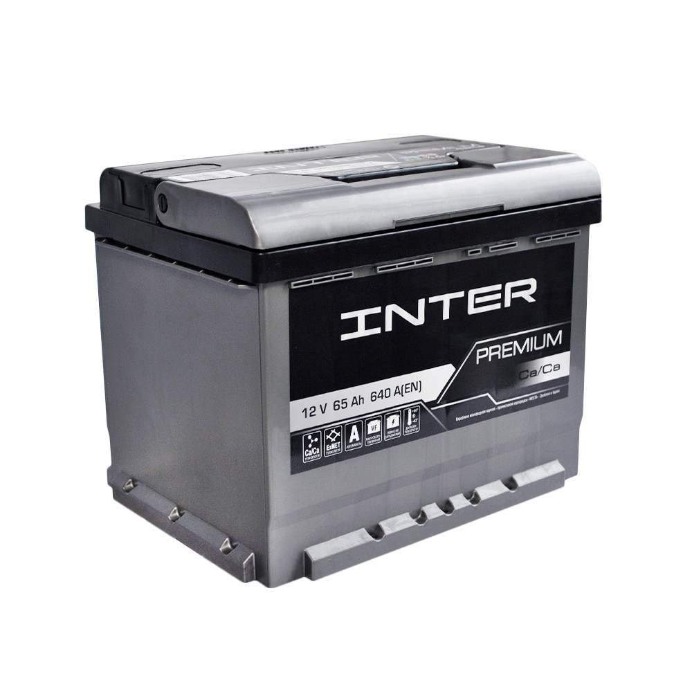 Автомобільний аккумулятор INTER Premium 65Ah 640A R+ 4820219073703